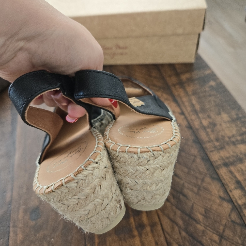 Toni Pons Bernia Women's wedge espadrilles in leather. Color: Black. Size US 6.5 - Picture 5 of 7